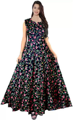 Shree Disha Flared/A-line Gown(Multicolor)