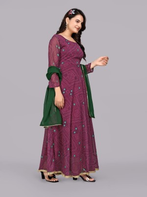 NIRYA FASHION Anarkali Gown(Purple)