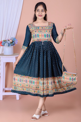 KGNfashion Anarkali Gown(Blue)