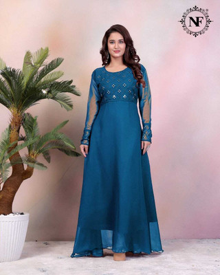 SK Creation Flared/A-line Gown(Blue)