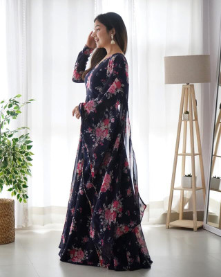 iEthniya Anarkali Gown(Dark Blue)