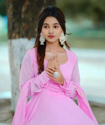 DRJENTERPRISE Anarkali Gown(Pink)