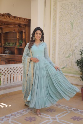 KAROVI Anarkali Gown(Multicolor)