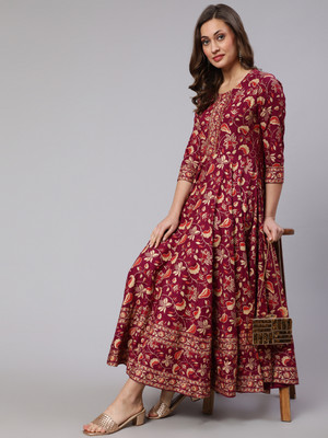 GLAM ROOTS Flared/A-line Gown(Purple)