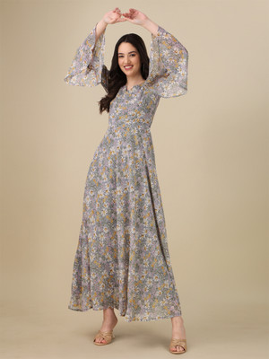 Rsenterprises Flared/A-line Gown(Grey)