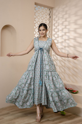 ftDiva Flared/A-line Gown(Blue)