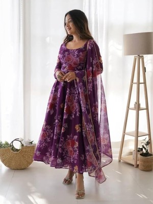 QVAZOR Anarkali Gown(Purple)