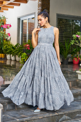 Chansi Flared/A-line Gown(Grey)