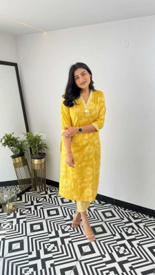 PoonamFashion Straight Gown(Yellow)