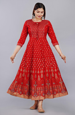 RF CLOTHES Anarkali Gown(Red)