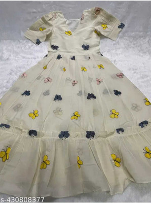 Panthcreation Anarkali Gown(White)