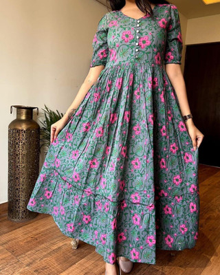 PYARELAL Anarkali Gown(Grey)