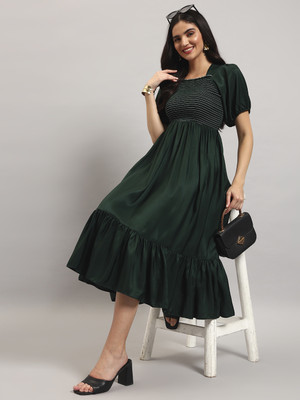 Raiyani Fashion Women Solid Anarkali Kurta(Green)