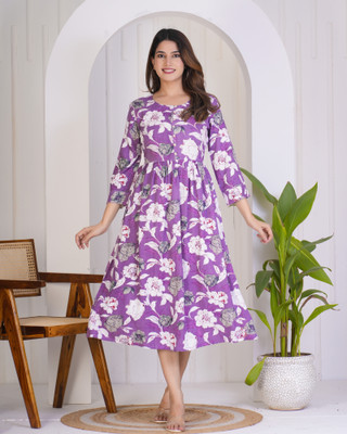 Assamica Flared/A-line Gown(Purple)