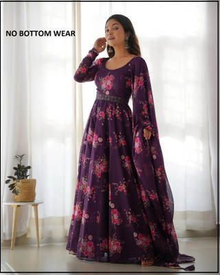 REVA ENTERPRISE Anarkali Gown(Purple)