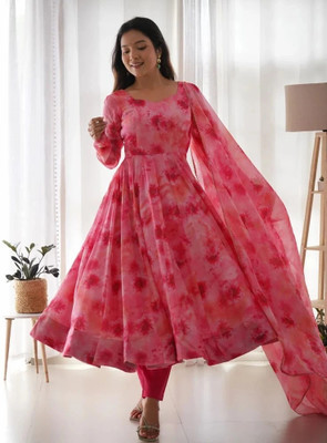 TISVARA Anarkali Gown(Pink)