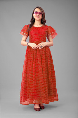 3Buddy Fashion Flared/A-line Gown(Red)