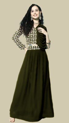 SANCIA Flared/A-line Gown(Dark Green)