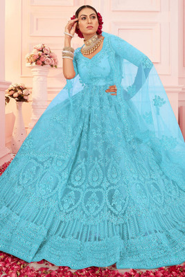 LADY SHOPI Flared/A-line Gown(Light Blue)
