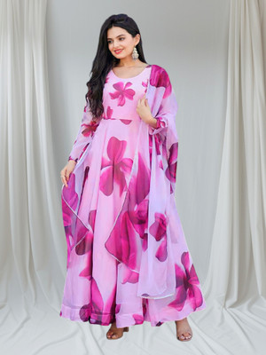 aasha Fashion Anarkali Gown(Pink)