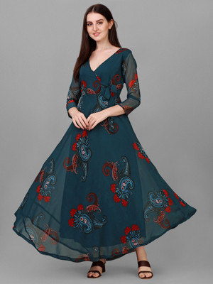 Fashion2wear Anarkali Gown(Blue)