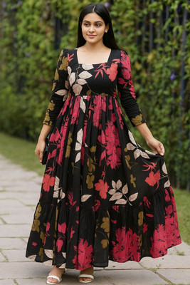 NARI DREAM Anarkali Gown(Multicolor)