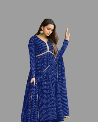 TWELVE DENIM Anarkali Gown(Blue)