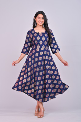 Shree Kripa Flared/A-line Gown(Blue)