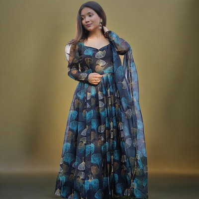Gargi Impex Anarkali Gown(Multicolor)