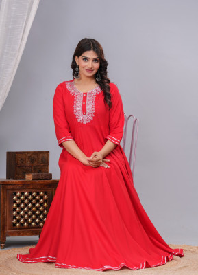 Haniyaa Anarkali Gown(Red)