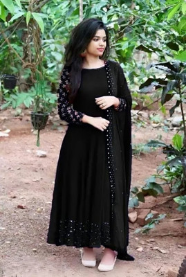 BAMSOM WEAR Flared/A-line Gown(Black)