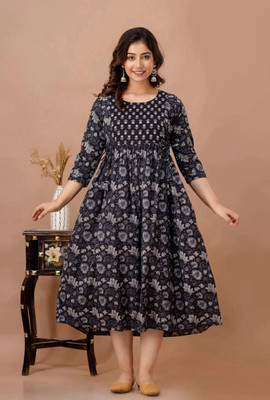 ATHARVSTYLES Anarkali Gown(Black)