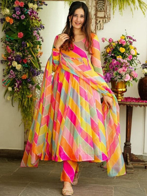 ak fashion mall Flared/A-line Gown(Multicolor)