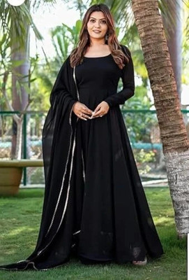 PARV ENTERPRISE Anarkali Gown(Black)