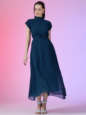 Femvy Flared/A-line Gown(Dark Blue)