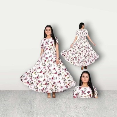 Suhani Fashion Anarkali Gown(White)