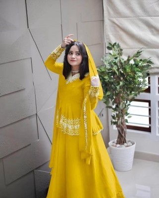 Mirthika Tex Anarkali Gown(Yellow)