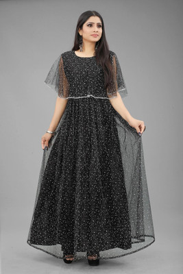 3Buddy Fashion Flared/A-line Gown(Black)