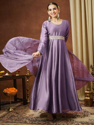 Janasya Flared/A-line Gown(Purple)