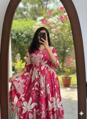 The Nayahikas Flared/A-line Gown(Pink)