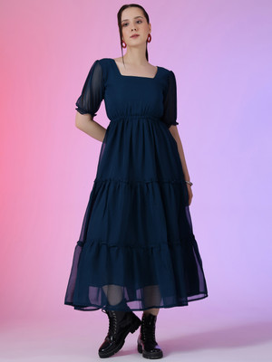 Classi Fashion Flared/A-line Gown(Blue)