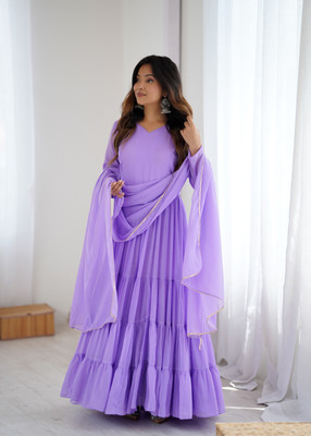 VASTRAANGI Anarkali Gown(Beige)