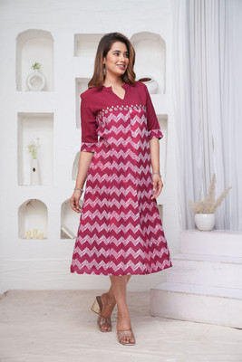 GYANI CREATION Flared/A-line Gown(Maroon)