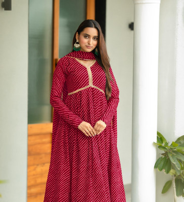 FancyFits Anarkali Gown(Red)
