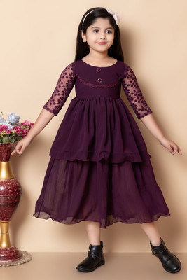 barkatdesigningplanet Flared/A-line Gown(Purple)
