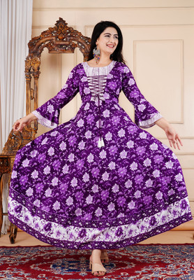 SATLOK CREATION Anarkali Gown(Green)