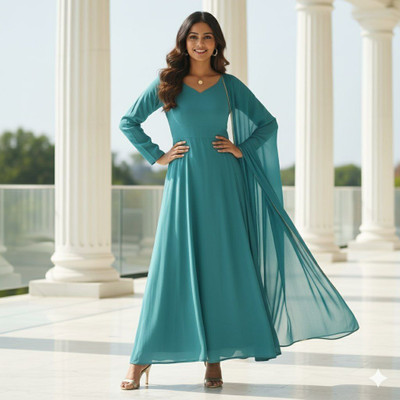 JEESHA ENTERPRISE Anarkali Gown(Blue)