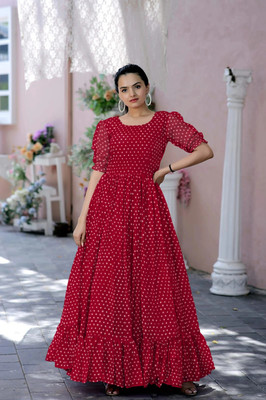 D'CART Flared/A-line Gown(Red)