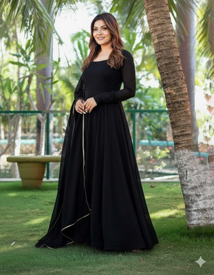 Nityam Clothing Anarkali Gown(Black)