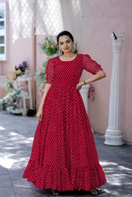 FIRAA ENTERPRISE Anarkali Gown(Red)